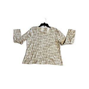 SIZE SIZE LARGE CROFT&BARROW PIMA COTTON  PAISLEY PRINT LONG SLEEVE TOP
